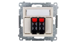 Simon 54 Gniazdo głośnikowe podwójne kremowe DGL32.01/41