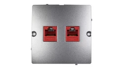 Simon Basic Gniazdo komputerowe podwójne 2xRJ45 kat.5e stal inox BMF52.02/21