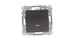 Simon 54 Łącznik jednobiegunowy z podświetleniem, szybkozłącza, antracyt DW1L.01/48