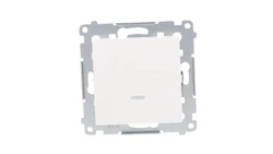 Simon 54 Łącznik jednobiegunowy z podświetleniem, szybkozłącza, biały DW1L.01/11