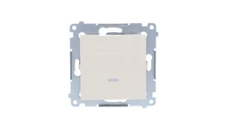 Simon 54 Łącznik jednobiegunowy z podświetleniem, szybkozłącza, kremowy DW1L.01/41