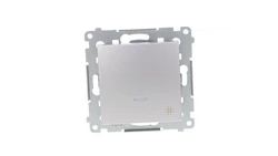 Simon 54 Łącznik krzyżowy z podświetleniem, szybkozłącza, srebrny mat IP20 DW7L.01/43