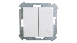 Simon 54 Łącznik schodowy podwójny z podświetleniem biały IP20 DW6/2L.01/11