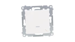 Simon 54 Łącznik schodowy z podświetleniem, szybkozłącza, biały IP20 DW6L.01/11