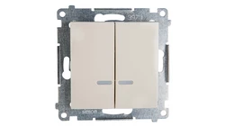 Simon 54 Łącznik świecznikowy z podświetleniem, szybkozłącza, kremowy DW5BL.01/41