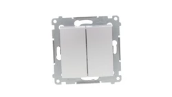 Simon 54 Łącznik bryzgoszczelny świecznikowy IP44, szybkozłącza, srebrny mat DW5B.01/43