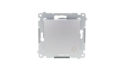 Simon 54 Przycisk /dzwonek/, szybkozłącza, srebrny mat DD1.01/43