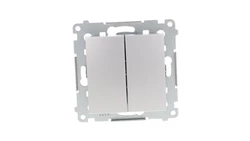 Simon 54 Przycisk podwójny, szybkozłącza, srebrny mat DP2.01/43