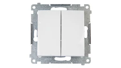 Simon 54 Przycisk podwójny, szybkozłącza, biały DP2.01/11