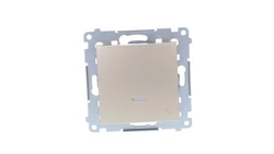 Simon 54 Łącznik schodowy z podświetleniem, szybkozłącza, złoty mat DW6L.01/44