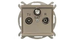 SONATA Gniazdo antenowe RTV-SAT przelotowe szampański złoty GPA-RSP/m/39