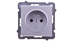 SONATA Gniazdo pojedyncze b/u srebro mat GP-1R/m/38