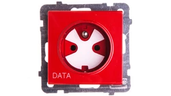 SONATA Gniazdo pojedyncze z/u DATA z kluczem czerwone GP-1RZK/m/00