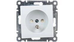 Lumina Gniazdo pojedyncze z/u 16A przesłonami styków białe WL1040