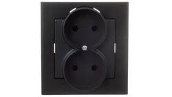 SONATA Gniazdo podwójne b/u czarny metalik GP-2R/33