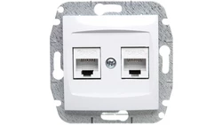 CARLA Gniazdo komputerowe podwójne 2xRJ45 cat 5e białe 1749-10