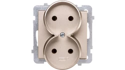 SONATA Gniazdo podwójne b/u szampański złoty GP-2RR/m/39