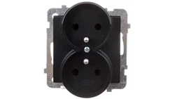 SONATA Gniazdo podwójne z/u czarny metalik GP-2RRZ/m/33