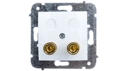 CARLA Gniazdo głośnikowe pojedyncze białe 1757-10