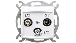 CARLA Gniazdo antenowe R-TV-2xSAT końcowe białe 1760-10