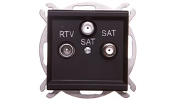 SONATA Gniazdo antenowe RTV-SAT-SAT czarny metalik GPA-R2S/m/33