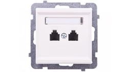 SONATA Gniazdo telefoniczne podwójne RJ11 niezależne ecru GPT-2RN/m/27