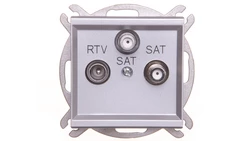 SONATA Gniazdo antenowe RTV-SAT-SAT srebro mat GPA-R2S/m/38