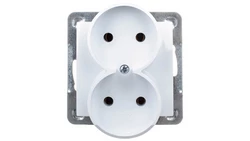 IMPRESJA Gniazdo podwójne b/u białe GP-2YR/m/00