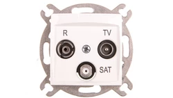 CARLA Gniazdo antenowe R-TV-SAT 10dB białe 1761-10