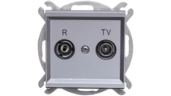 SONATA Gniazdo antenowe RTV końcowe 2,5-3dB srebro mat GPA-RK/m/38