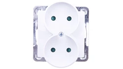 IMPRESJA Gniazdo podwójne b/u z przesłonami białe GP-2YRP/m/00