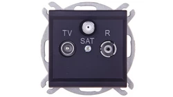 SONATA Gniazdo antenowe RTV-SAT końcowe czarny metalik GPA-RS/m/33