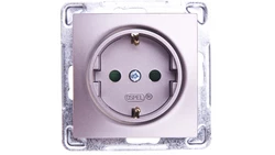 IMPRESJA Gniazdo pojedyncze z/u Schuko z przesłonami tytan GP-1YSP/m/23