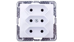 IMPRESJA Gniazdo potrójne b/u 2,5A EURO białe GP-3Y/m/00