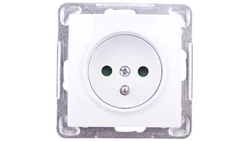 IMPRESJA Gniazdo pojedyncze z/u z przesłonami białe GP-1YZP/m/00