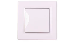 Łącznik Asfora bryzgoszczelny pojedynczy IP44 biały z ramką EPH0100221