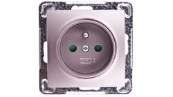 IMPRESJA Gniazdo pojedyncze z/u z przesłonami tytan GP-1YZP/m/23