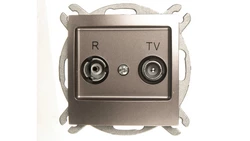 IMPRESJA Gniazdo antenowe RTV przelotowe 10dB tytan GPA-10YP/m/23