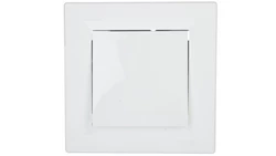 Łącznik Asfora dwubiegunowy jednoklawiszowy zaciski śrubowe biały z ramką EPH0200321