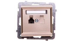 SONATA Gniazdo telefoniczne pojedyncze RJ11 szampański złoty GPT-1R/m/39