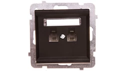 SONATA Gniazdo telefoniczne podwójne RJ11 niezależne czarny metalik GPT-2RN/m/33