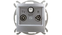 IMPRESJA Gniazdo antenowe RTV-SAT końcowe srebrne GPA-YS/m/18