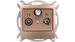 IMPRESJA Gniazdo antenowe RTV-SAT końcowe złoty metalik GPA-YS/m/28