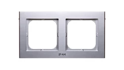 SONATA Ramka podwójna do łączników IP44 srebro mat RH-2R/38