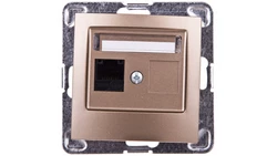 IMPRESJA Gniazdo komputerowe pojedyncze RJ45 kat.5e MMC złoty metalik GPK-1Y/K/m/28