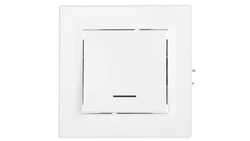 Łącznik Asfora pojedynczy z podświetleniem zaciski śrubowe biały z ramką EPH1400321