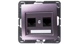 IMPRESJA Gniazdo komputerowe podwójne RJ45 kat.5e MMC tytan GPK-2Y/K/m/23