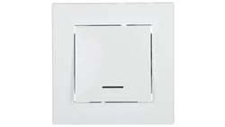 Łącznik Asfora pojedynczy z podświetleniem 16A biały z ramką EPH1430321