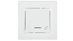 Przycisk Asfora dzwonek z podświetleniem biały z ramką EPH1700121