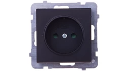 SONATA Gniazdo pojedyncze b/u z przesłonami czarny metalik GP-1RP/m/33